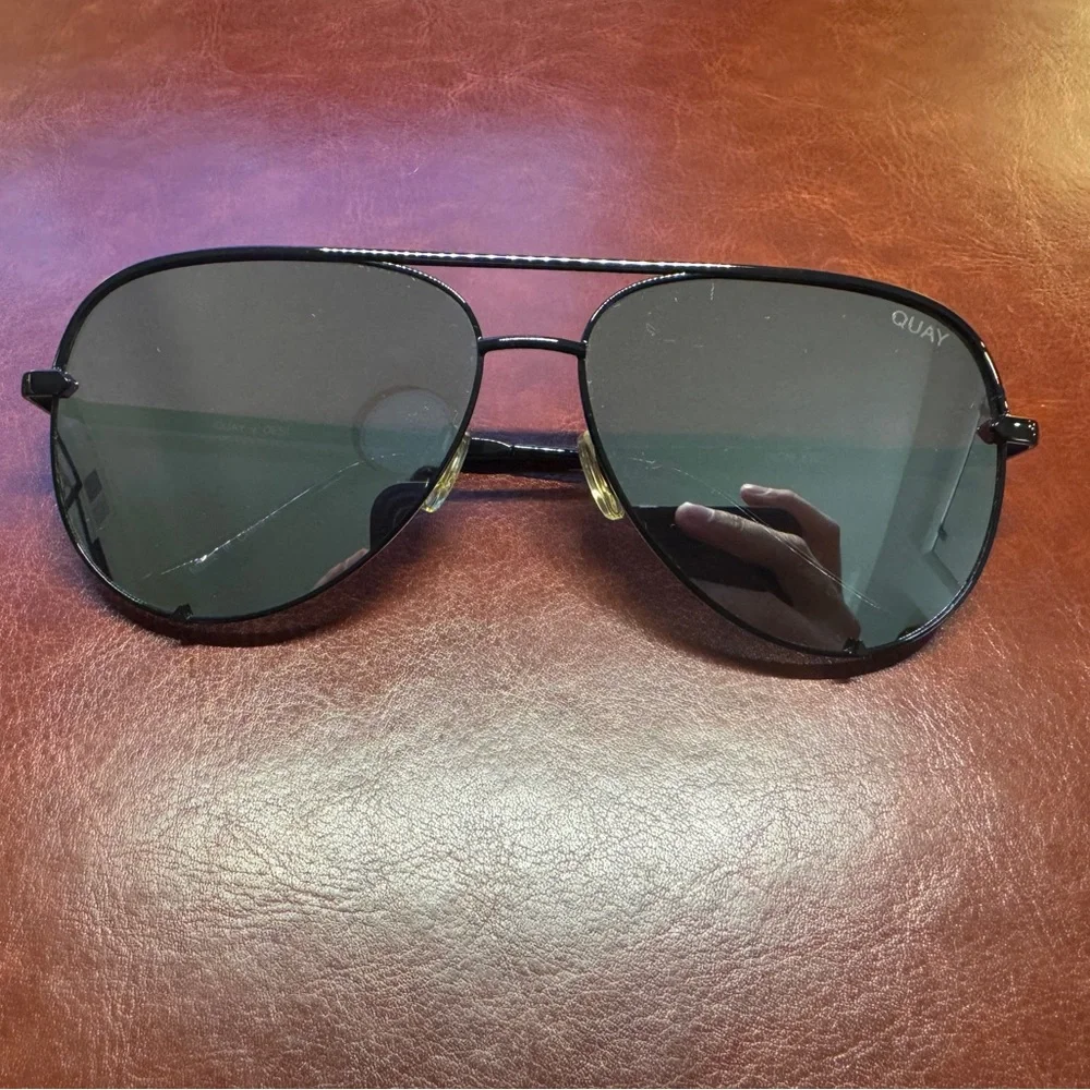 Quay X Desi Perkins Black Aviator Sunglasses - Picture 2 of 6